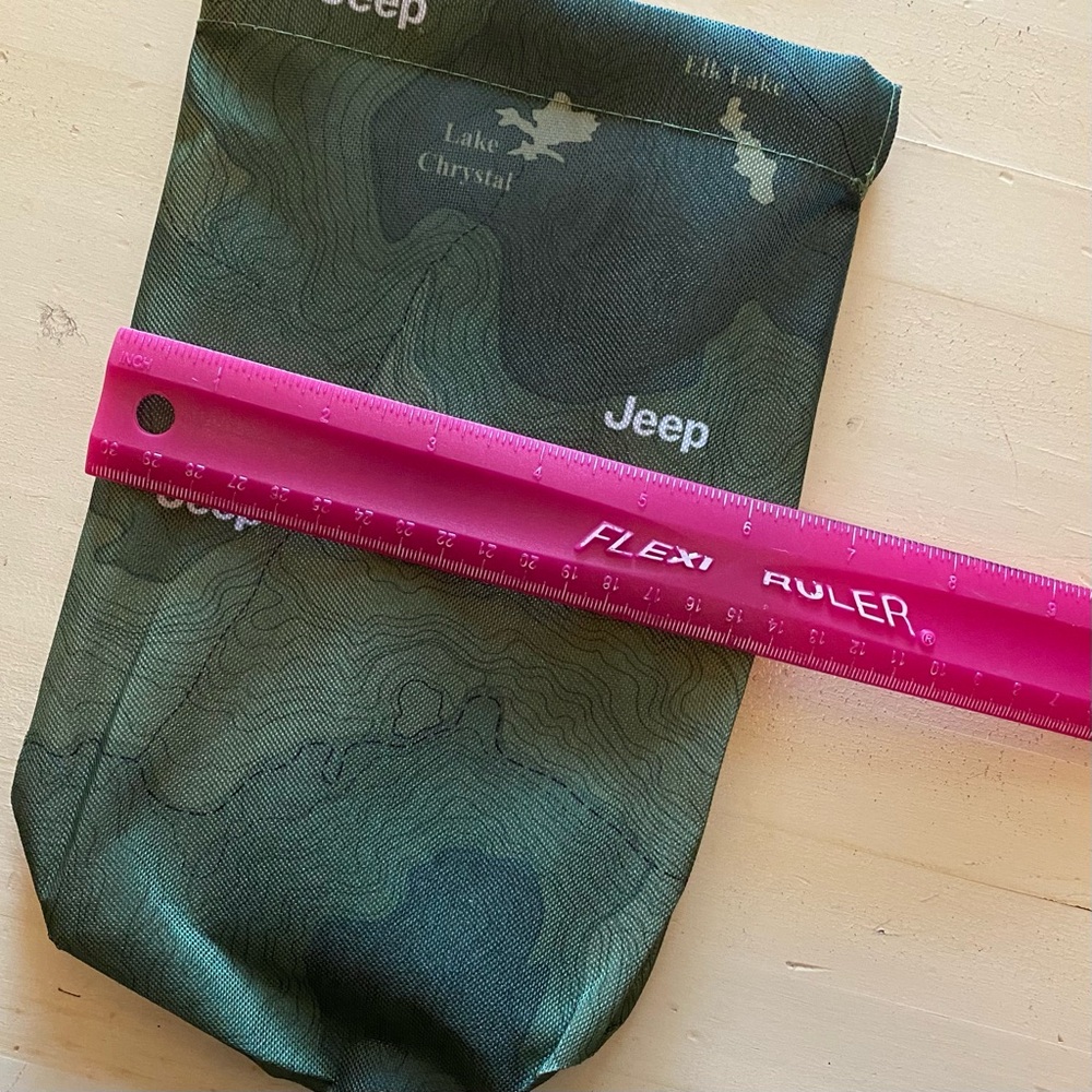 New Jeep utility bag, drawstring topographical map design, green - Picture 6 of 6